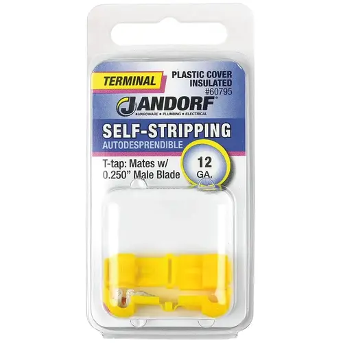 Jandorf 60795 Terminal, 12 AWG Wire, Plastic Insulation, Copper Contact, Yellow