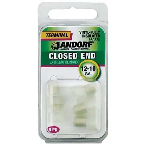 Jandorf 60820 Connector, 12 to 10 AWG Wire, Nylon Insulation, Copper Contact, Clear - pack of 5