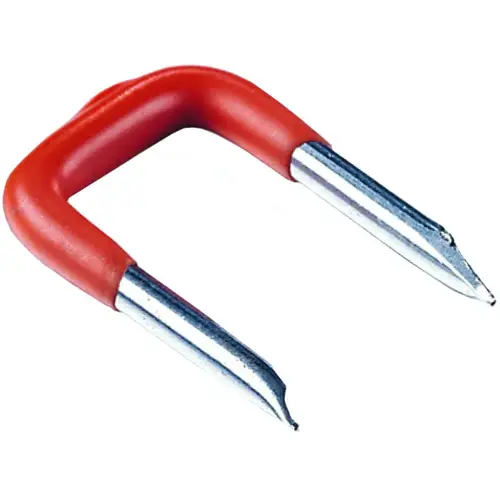King Innovation MDI-150Y 70102 Safety Staple, 1/2 in W Crown, 1 in L Leg, Carbon Steel/PVC Yellow