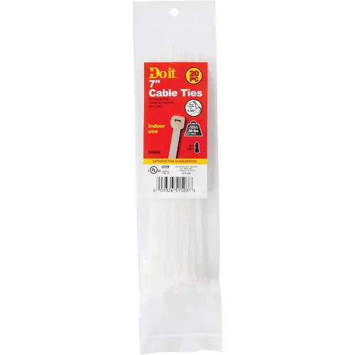 Do it LH-S-200-8-20 7 In. x 0.189 In. Natural Color Molded Nylon Cable Tie - pack of 20
