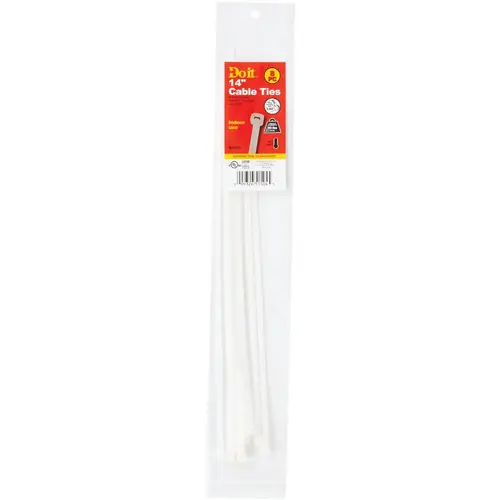 Do it LH-S-360-14-8 14 In. x 0.189 In. Natural Color Molded Nylon Cable Tie - pack of 8
