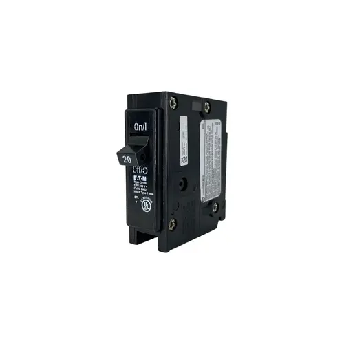 Eaton CL120 Circuit Breaker, Type CL, 20 A, 1 -Pole, 120/240 V, Plug Mounting Black