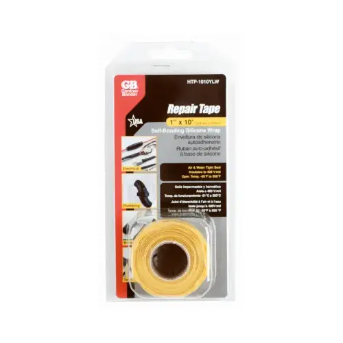 ECM INDUSTRIES LLC HTP-1010YLW Repair Tape, 10 ft L, 1 in W, Yellow