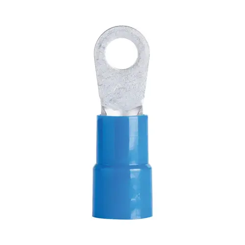 GB 14-095 Ring Terminal, 600 V, 6 AWG Wire, 1/4 in Stud, Vinyl Insulation, Blue - pack of 4