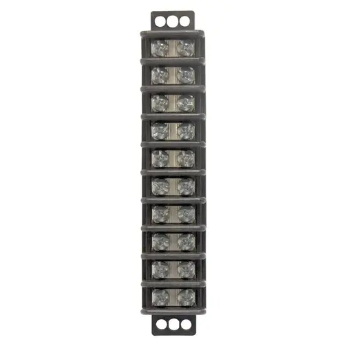 GB GTB-410 Terminal Block, 600 V, 30 A, 10 -Pole, 2 -Row Black