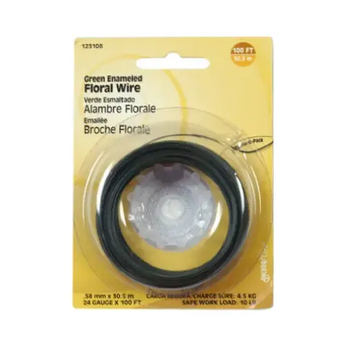 Hillman 123108-N Floral Wire 100 ft. L Steel 24 Ga. Green