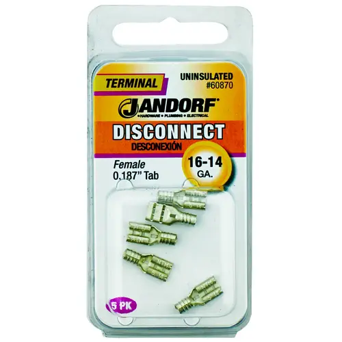 Jandorf 60870 Disconnect Terminal, 16 to 14 AWG Wire, Copper Contact - pack of 5
