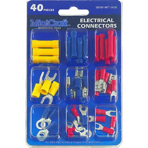 ProSource CP-403L Electrical Connectors Wire Cap Set, Plastic, For: 22 to 10 AWG Solid/Standard Wire, 40 -Piece