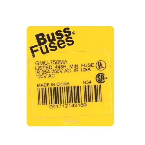 Bussmann GMC-750-R Time Delay Fuse 750 amps