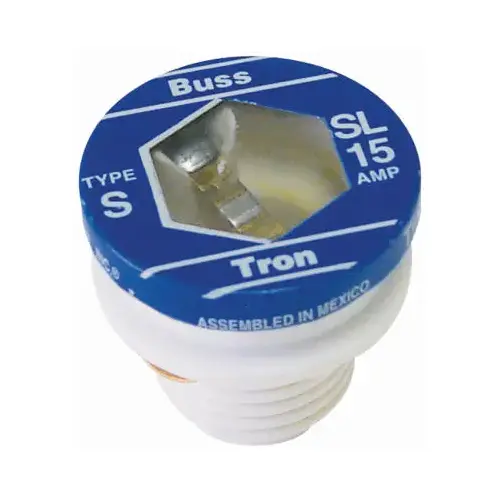 Bussmann SL-15PK4 15A SL Time-Delay Plug Fuse - pack of 4
