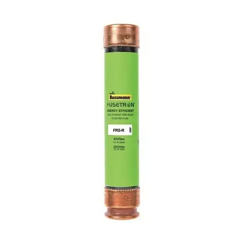 Cooper Bussmann FRS-R-10 Time Delay Fuse, 10 A, 600 VAC, 300 VDC, 20, 200 kA Interrupt, Fiberglass Body