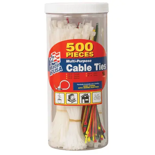 GB 50398 Cable Tie, Double-Lock Locking Assorted - pack of 500