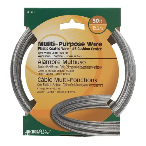 Hillman 121111 ANCHOR WIRE 50 Ft. #3 Multi-Purpose Clothesline Metallic