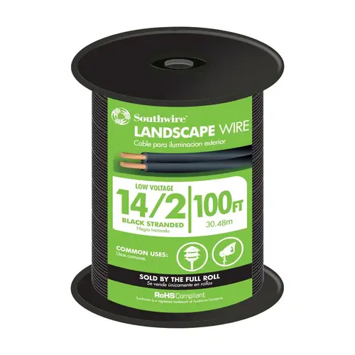 Southwire 55213223 Low Voltage Cable 100 ft. 14/2 Stranded Copper Black