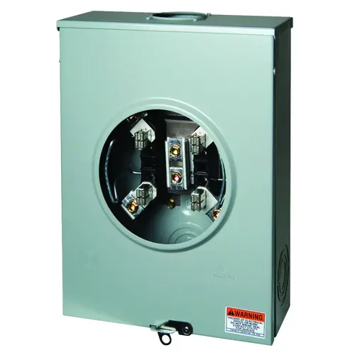 Square D UTRS213B Meter Socket, 1 -Phase, 200 A, 600 V, 4 -Jaw, Overhead, Underground Cable Entry