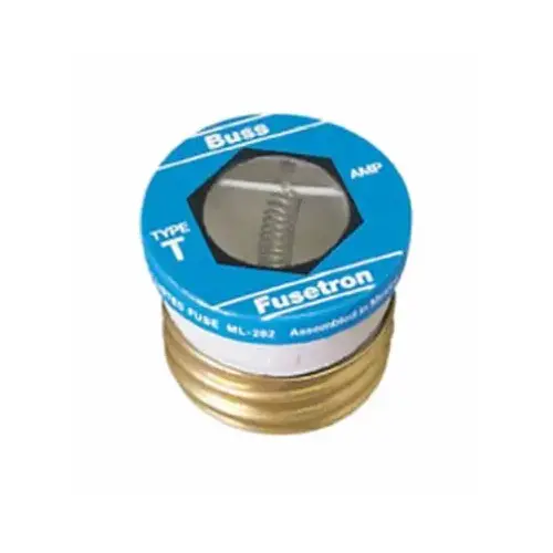 Bussmann BP/T-6-1/4 Plug Fuse, 6.25 A, 125 V, 10 kA Interrupt, Plastic Body, Low Voltage, Time Delay Fuse
