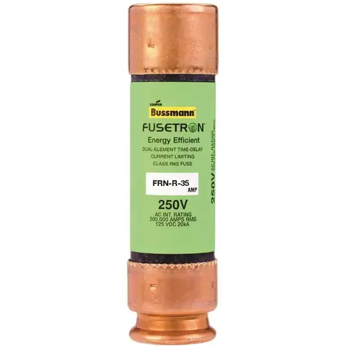 Cooper Bussmann FRN-R-35 FRN Series Brass 35-Amp 250-Volt Fusetron Time Delay Fuse