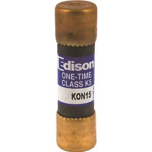 Edison KON15 250-Volt 15 Amp Cartridge Fuse Black - pack of 10