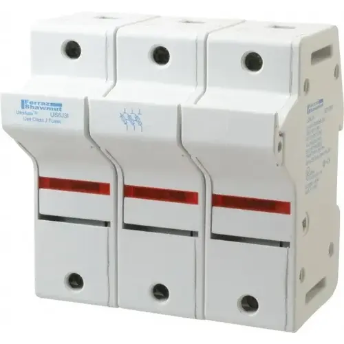 Ferraz Shawmut US6J3I 3 Pole, 600 VAC/VDC, 60 Amp, DIN Rail Mount Fuse Holder