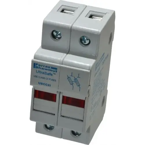 Ferraz Shawmut USCC2I 2 Pole, 600 VAC/VDC, 30 Amp, DIN Rail Mount Fuse Holder