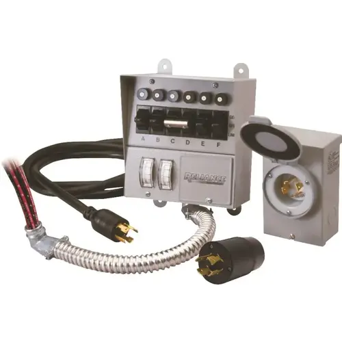 Reliance Controls 306CRK Pro/Tran 31406CRK Transfer Switch Kit, 1 -Phase, 60 A, 120/250 V, 7 -Circuit, 6 -Breaker Powder-Coated