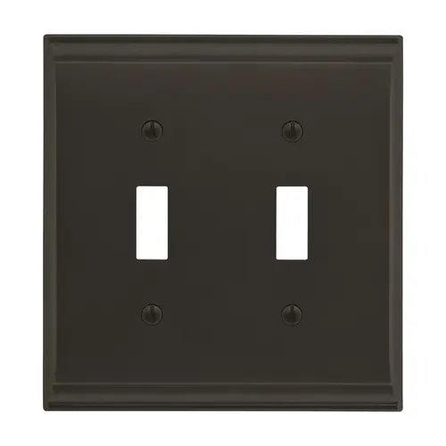 Amerock BP36501BBR 4-9/10" x 4-7/10" Candler Double Toggle Wall Plate Black Bronze Finish