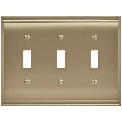 Amerock BP36502BBZ 4-9/10" x 6-1/2" Candler Triple Toggle Wall Plate Golden Champagne Finish
