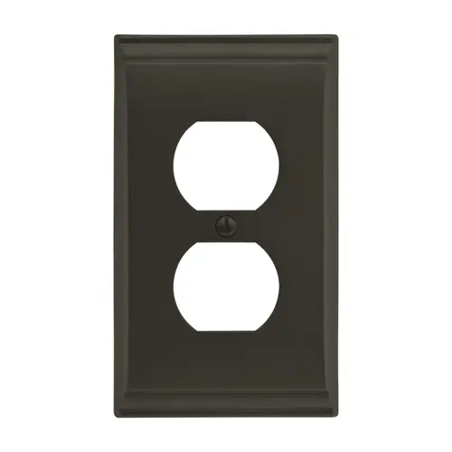 Amerock BP36508BBR 11-3/5" x 6-3/10" Candler Single Outlet Wall Plate Black Bronze Finish