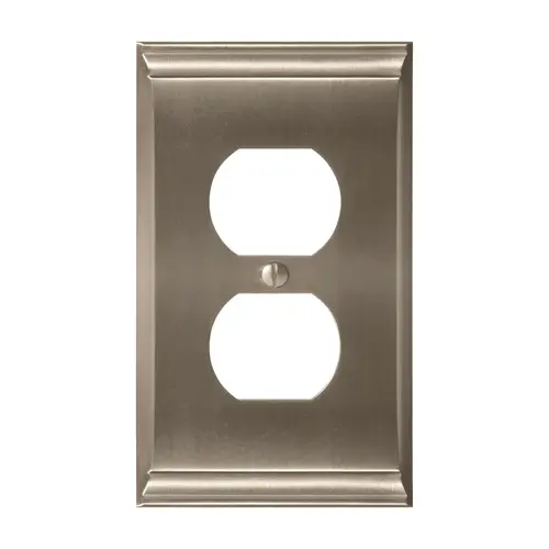 Amerock BP36508G10 11-3/5" x 6-3/10" Candler Single Outlet Wall Plate Satin Nickel Finish