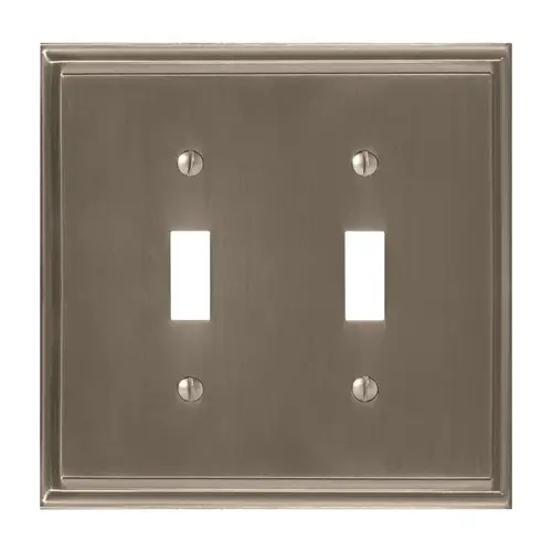 Amerock BP36515G10 7-3/10" x 4-3/4" Mulholland Double Toggle Wall Plate Satin Nickel Finish