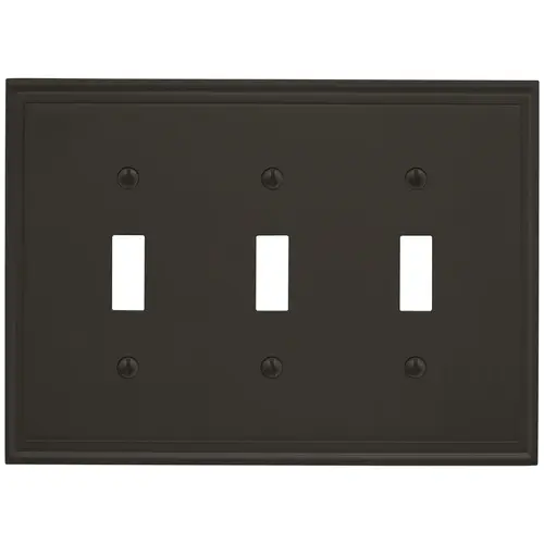 Amerock BP36516BBR 8-3/10" x 6-3/10" Mulholland Triple Toggle Wall Plate Black Bronze Finish