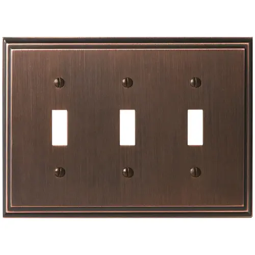 Amerock BP36516ORB 8-3/10" x 6-3/10" Mulholland Triple Toggle Wall Plate Oil Rubbed Bronze Finish