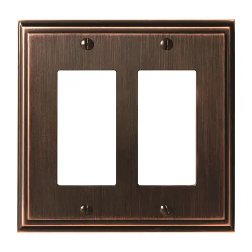 Amerock BP36519ORB 7-3/10" x 4-3/4" Mulholland Double Rocker Wall Plate Oil Rubbed Bronze Finish