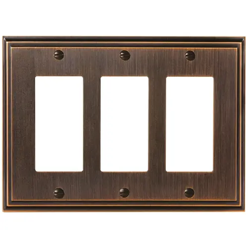 Amerock BP36520ORB 7-3/10" x 4-3/4" Mulholland Triple Rocker Wall Plate Oil Rubbed Bronze Finish