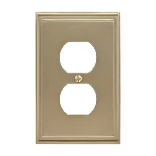 Amerock BP36522BBZ 8-3/10" x 6-3/10" Mulholland Single Outlet Wall Plate Golden Champagne Finish