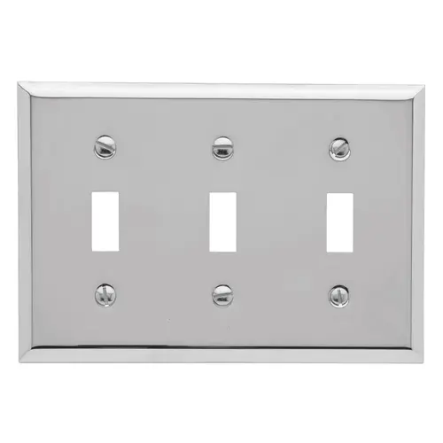 Baldwin 4770.260.CD Triple Toggle Switchplate Polished Chrome