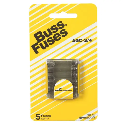 Bussmann BP/AGC-3/4-RP Fast Acting Glass Fuse 0.75 amps