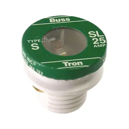Bussmann SL-25PK4 25A SL Time-Delay Plug Fuse - pack of 4