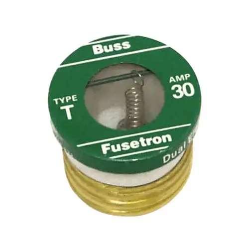Bussmann T-15 Plug Fuse, 15 A, 125 V, 10 kA Interrupt, Plastic Body, Low Voltage, Time Delay Fuse - pack of 4