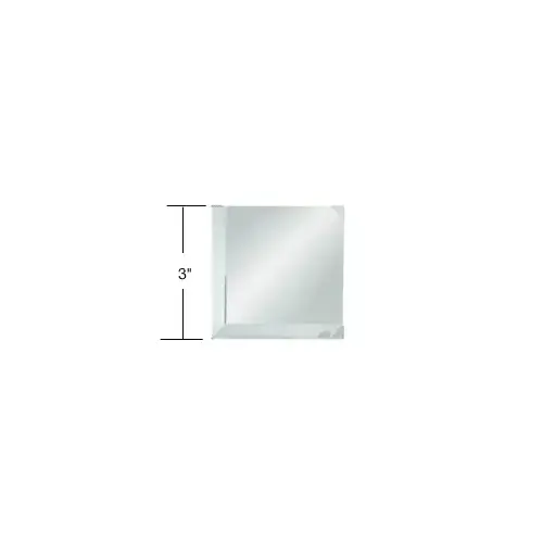 CRL BM2C3 Clear Mirror Glass 3" Square Beveled on 2 Sides
