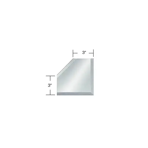 CRL BM2M3 Clear Mirror Glass 3" Mitered Corner Beveled on 3 Sides