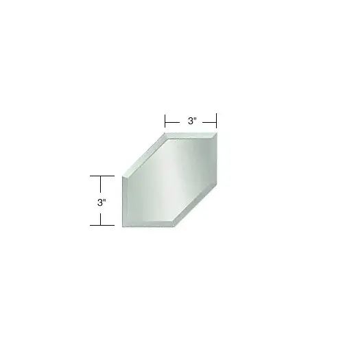 CRL BM4E3 Clear Mirror Glass 3" Emerald Corner Beveled on All 6 Sides