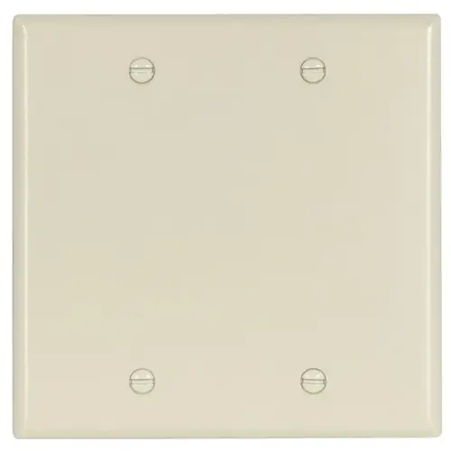 Eaton 2137LA-BOX Wallplate, 4-1/2 in L, 4.56 in W, 0.08 in Thick, 2 -Gang, Thermoset, Light Almond