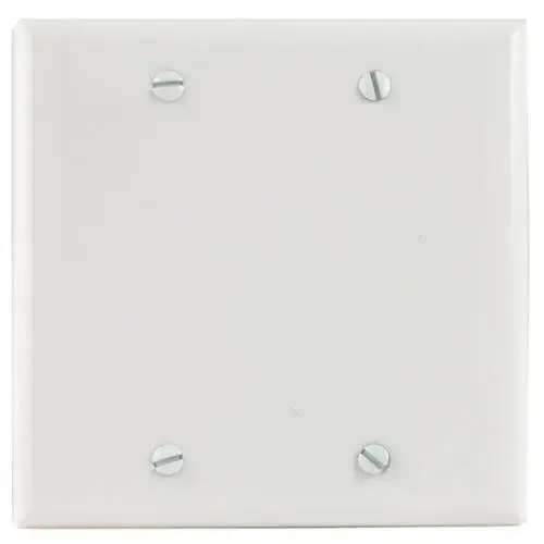 Eaton 2137W-BOX Wallplate, 4-1/2 in L, 4.56 in W, 0.08 in Thick, 2 -Gang, Thermoset, White