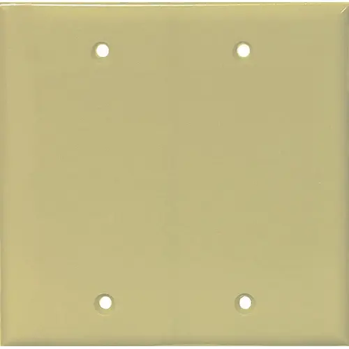 Eaton PJ23V Wallplate, 4.95 in L, 4.88 in W, 2 -Gang, Polycarbonate, Ivory, High-Gloss
