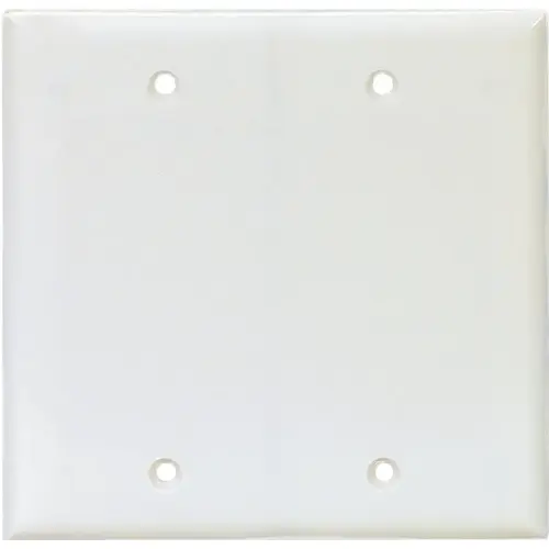 Eaton PJ23W Wallplate, 8 in L, 1/4 in W, 2 -Gang, Polycarbonate, White, High-Gloss, Box Mounting