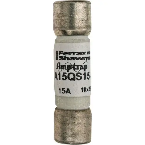 Ferraz Shawmut A15QS15-2 Cylindrical Fast-Acting Fuse: 15 A, 10.4 mm Dia