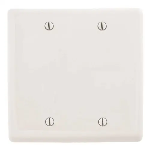 HUBBELL WIRING NPJ23W 2-Gang MIDI Blank Wall Plate, White