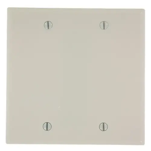 Leviton 78025 Wallplate, 4-1/2 in L, 4.56 in W, 0.22 in Thick, 2 -Gang, Thermoset, Light Almond, Smooth