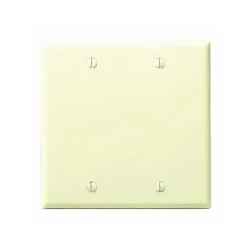 Leviton 86025 Wallplate, 4-1/2 in L, 4.56 in W, 0.22 in Thick, 2 -Gang, Thermoset Plastic, Ivory, Smooth
